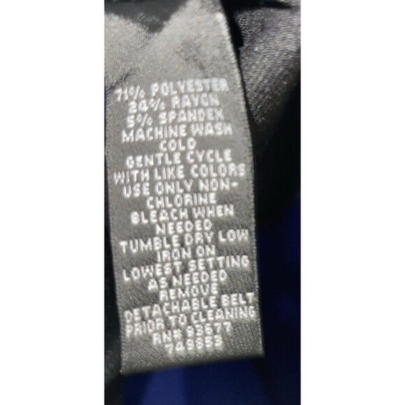 Nicole Miller Dress Black Electric Blue Cap Sleeve Zip Back Women’s Size L New - Picture 3 of 7